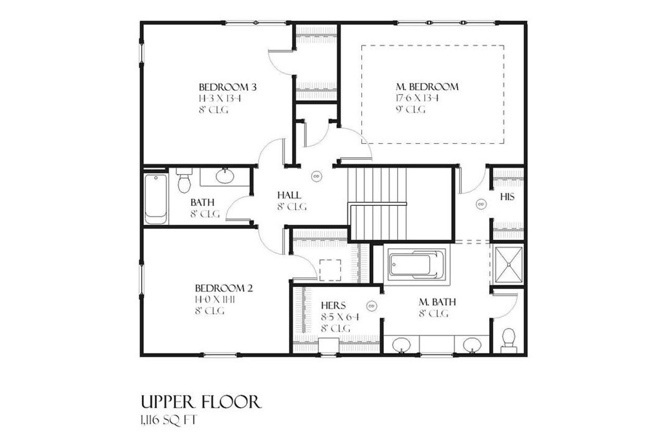 Secondary Image - Craftsman House Plan - Paxton 21380 - 2nd Floor Plan