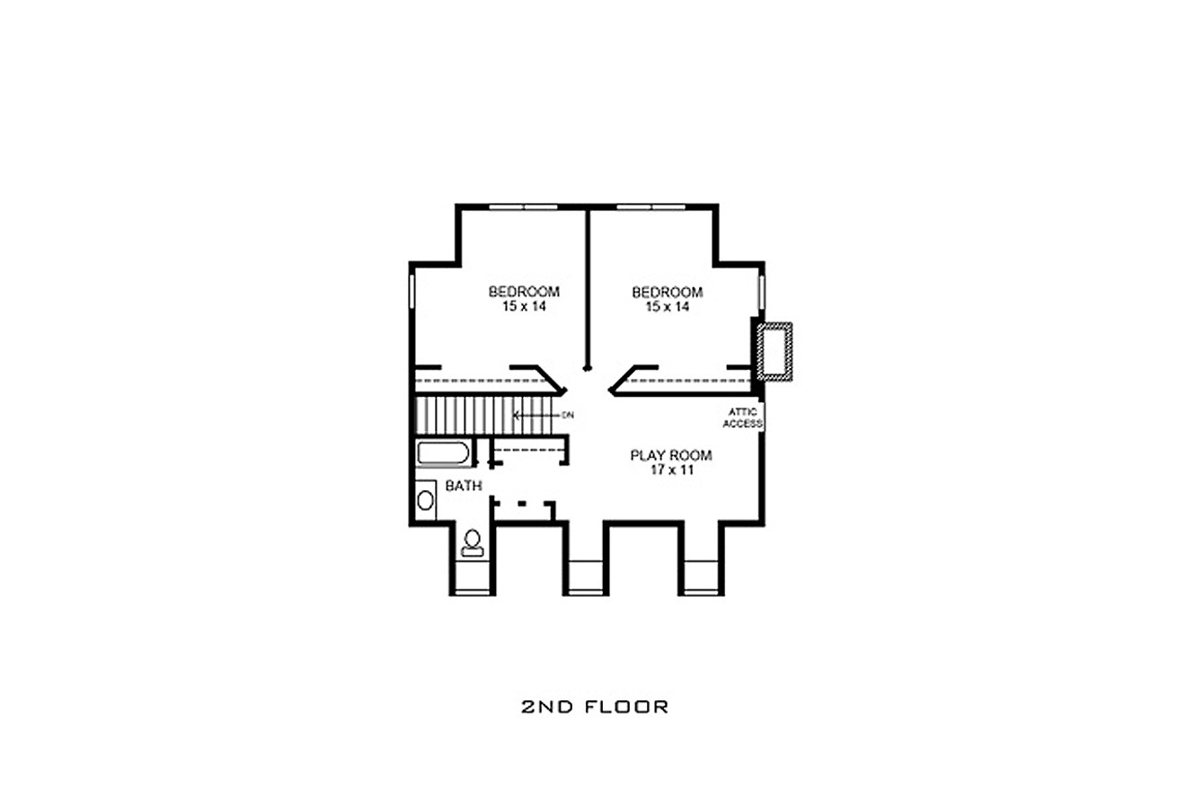 Secondary Image - Country House Plan - 21466 - 2nd Floor Plan