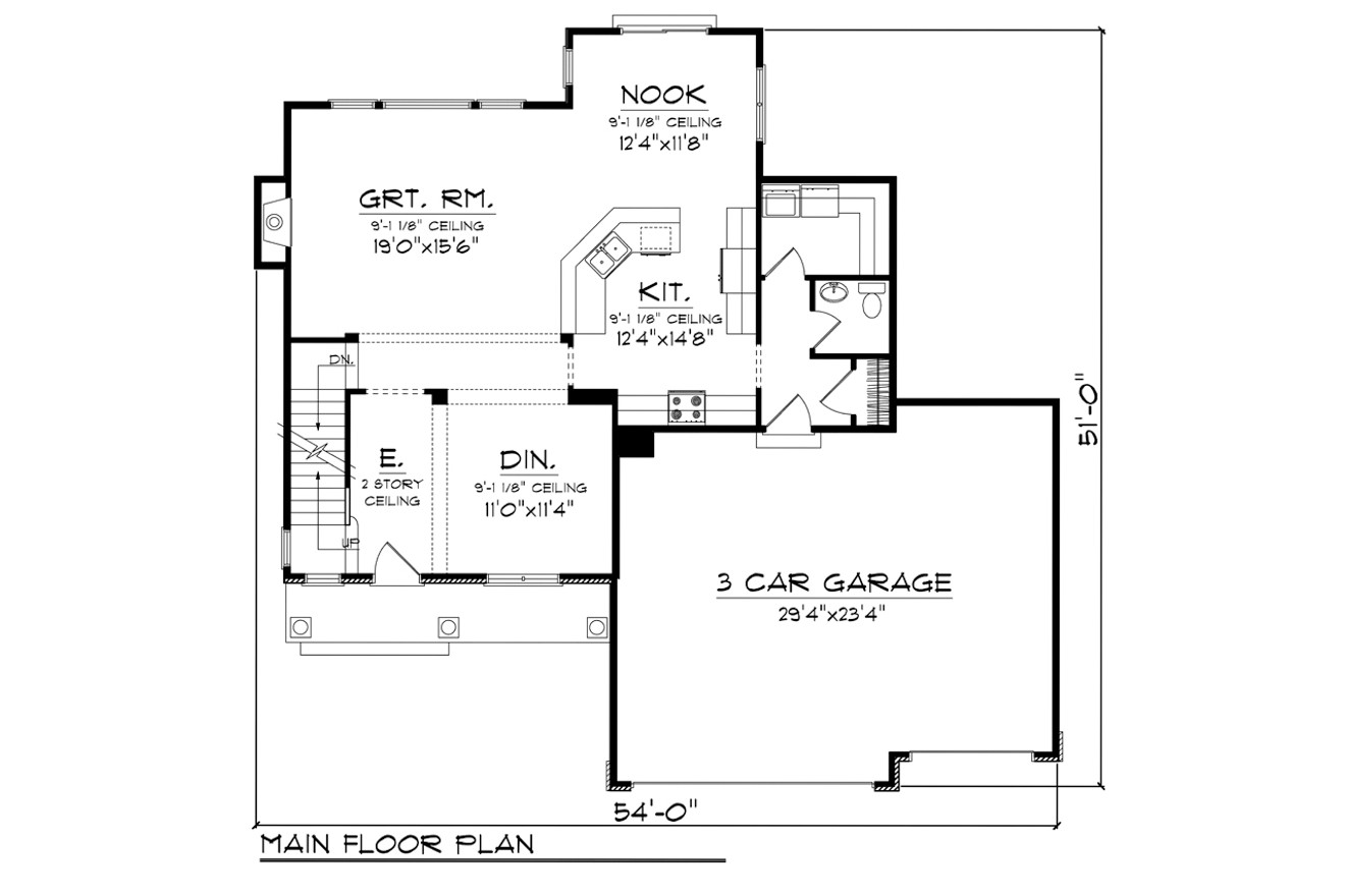 Traditional House Plan - 21514 - 1st Floor Plan
