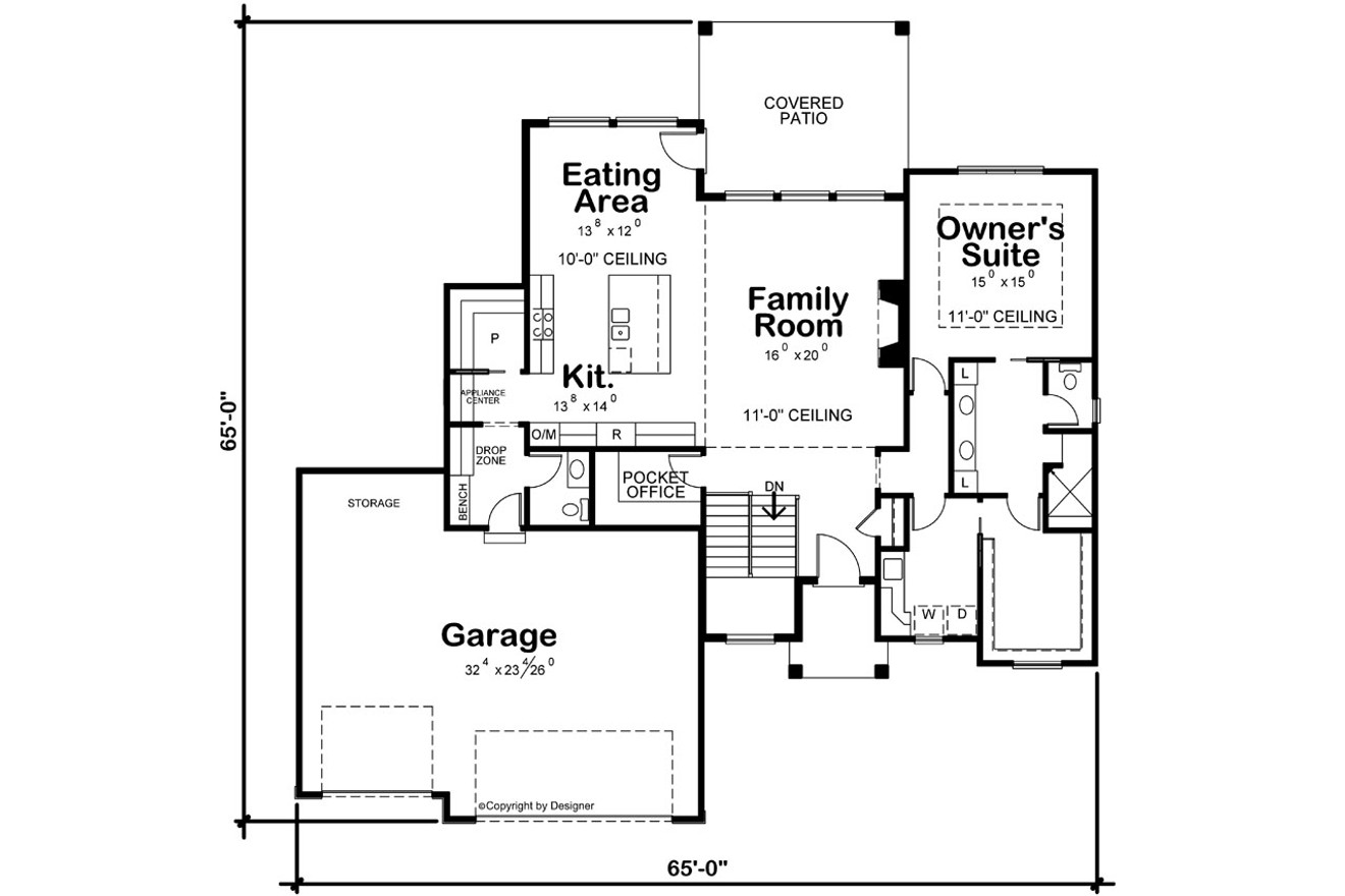 Modern House Plan - Larimar Park 21550 - 1st Floor Plan