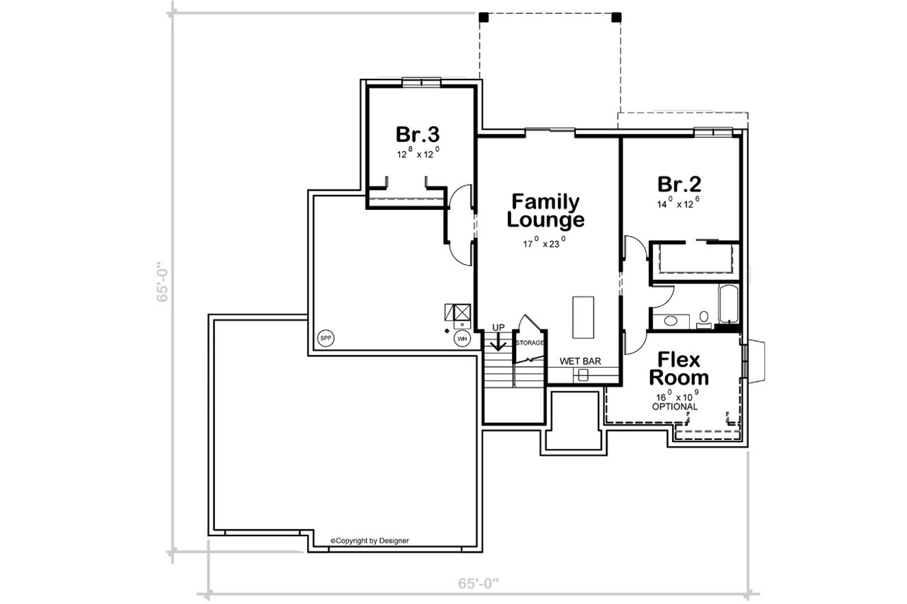 Secondary Image - Modern House Plan - Larimar Park 21550 - Basement Floor Plan