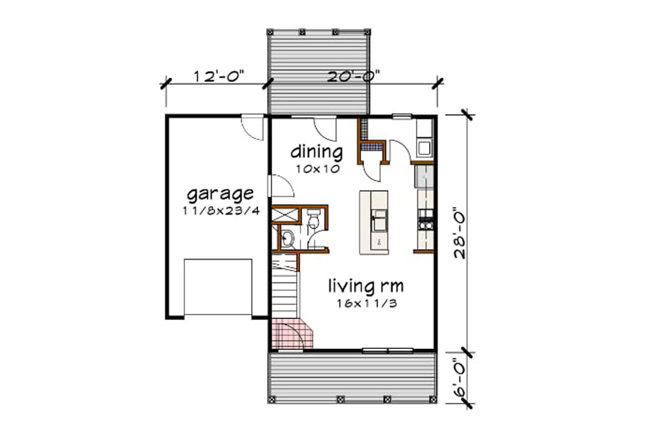 Craftsman House Plan - 21710 - 1st Floor Plan