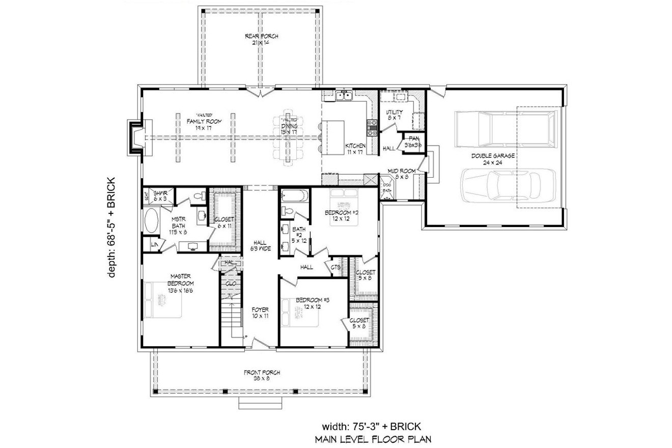 Cottage House Plan - The Madison 21818 - 1st Floor Plan