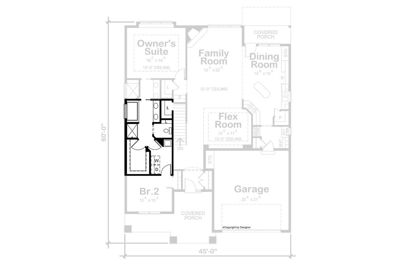 Craftsman House Plan - Timber Cottage 22194 - Optional Floor Plan