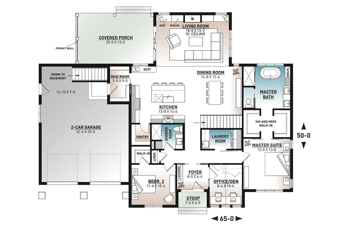 Farmhouse House Plan - Maple Way 22195 - 1st Floor Plan