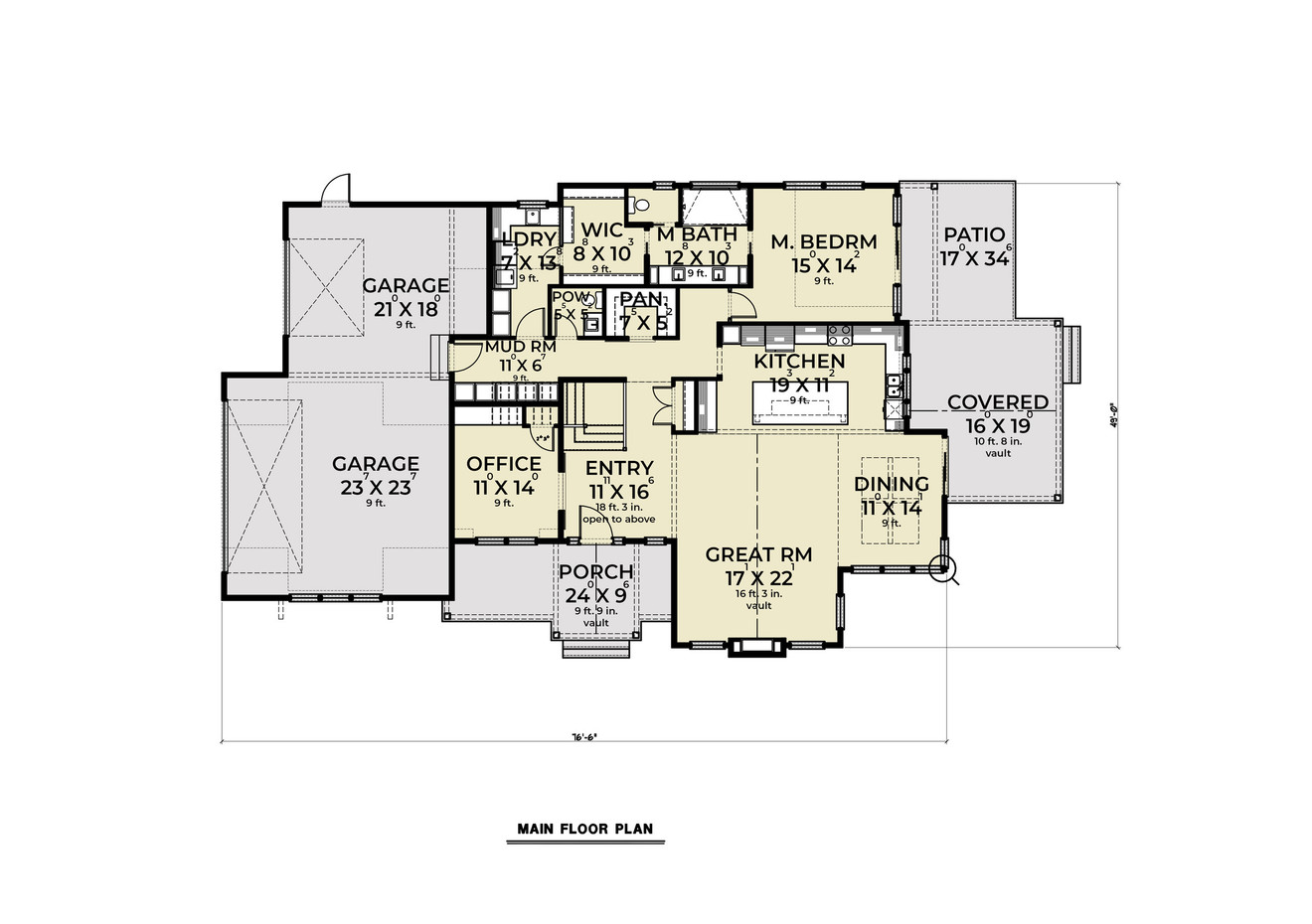 Farmhouse House Plan - 22241 - 1st Floor Plan