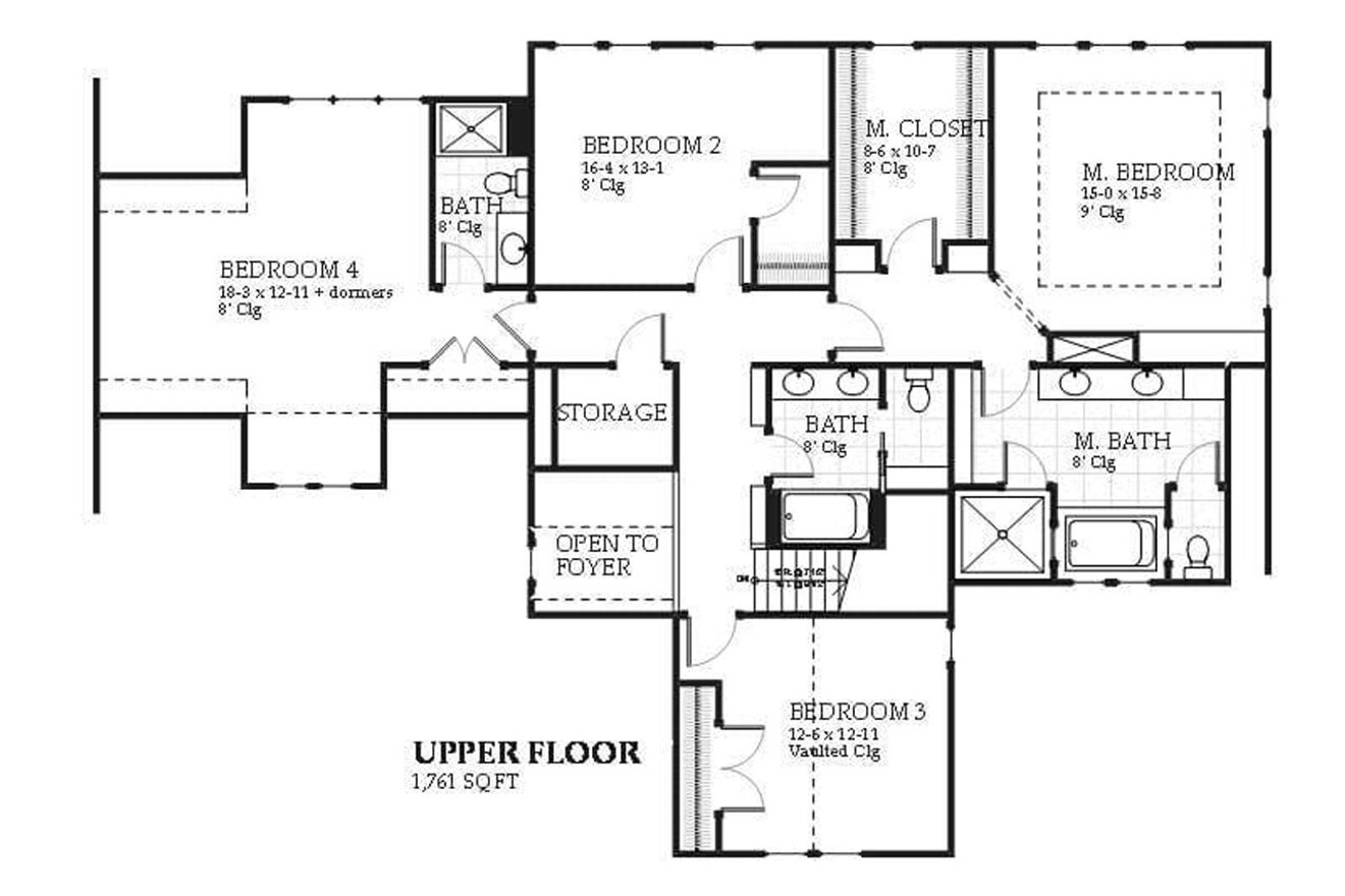 Secondary Image - Tudor House Plan - Cascade 22392 - 2nd Floor Plan