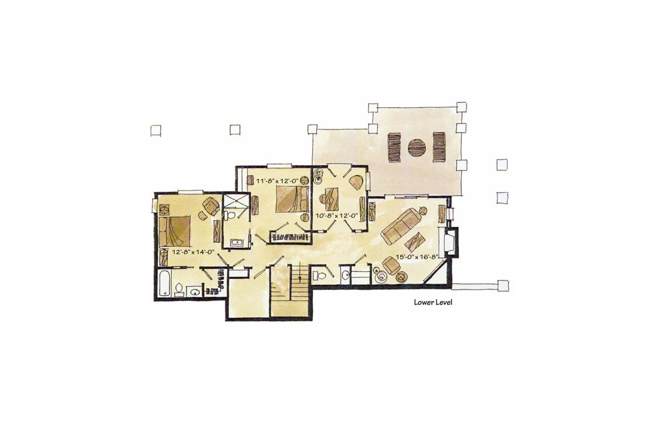Lodge Style House Plan - Lake James 22510 - Basement Floor Plan