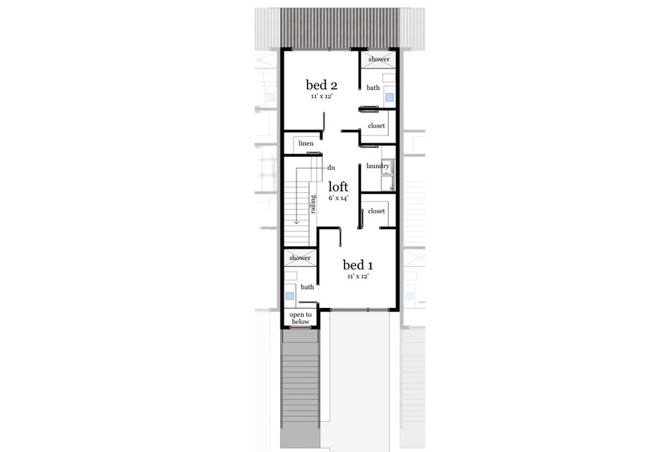 Modern House Plan - Hatteras 22708 - 2nd Floor Plan