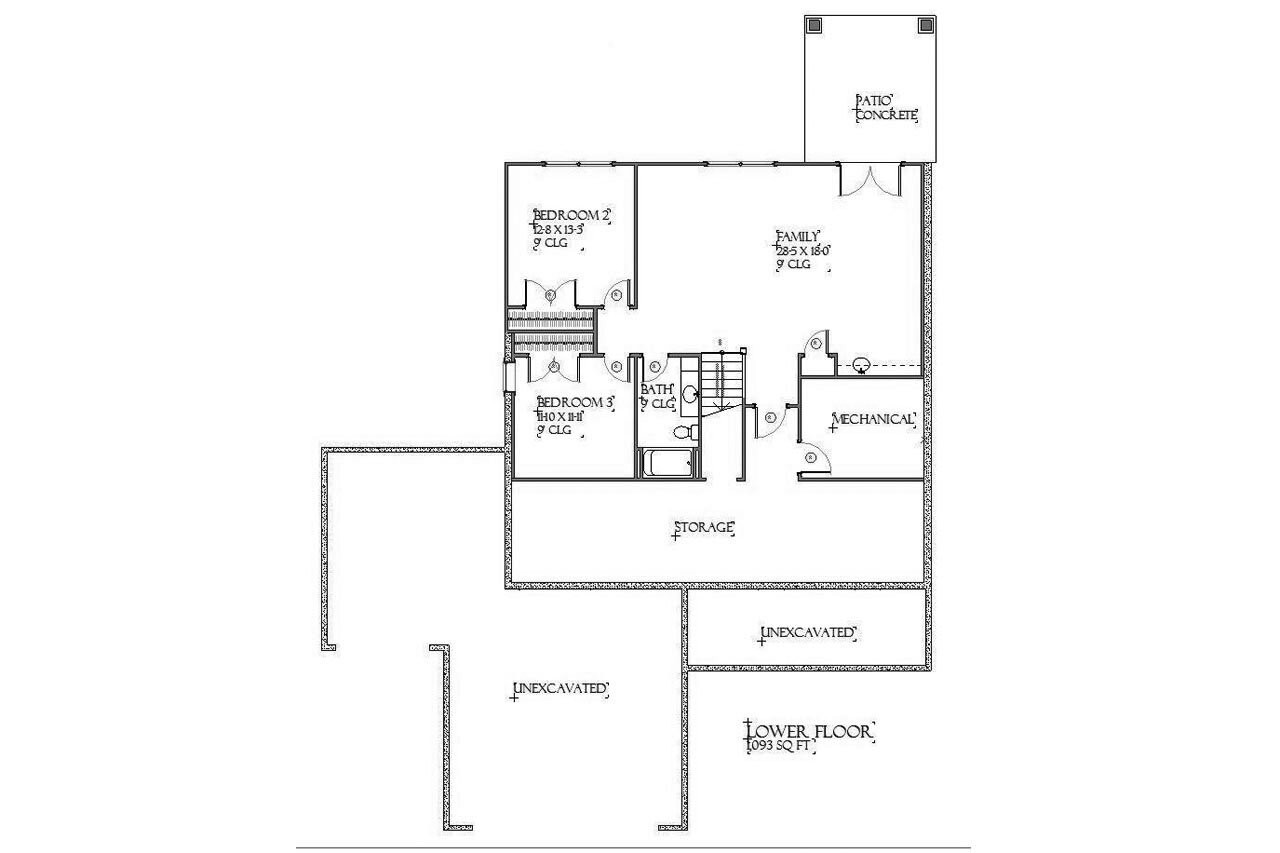 Secondary Image - Craftsman House Plan - Ithaca 22892 - Basement Floor Plan