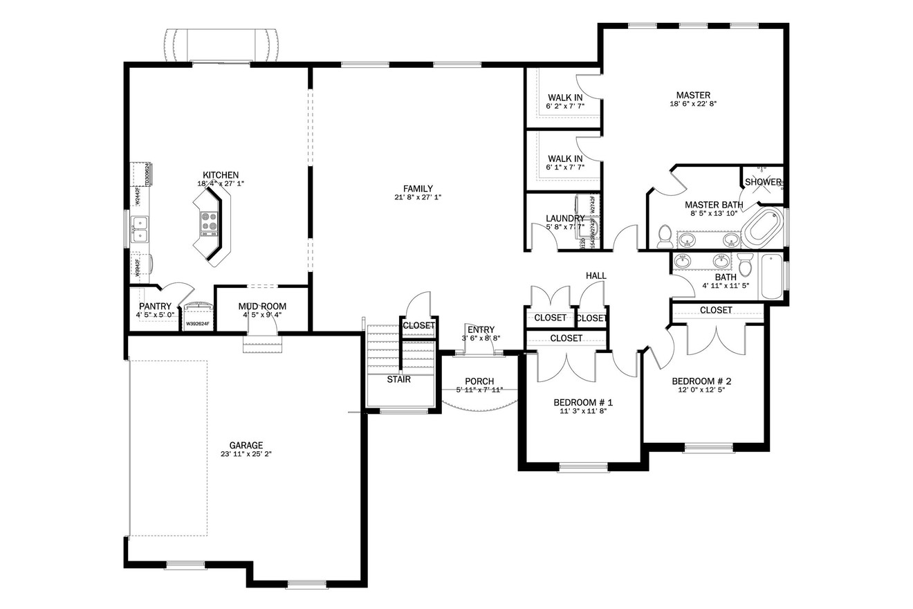 Traditional House Plan - Avery 22931 - 1st Floor Plan
