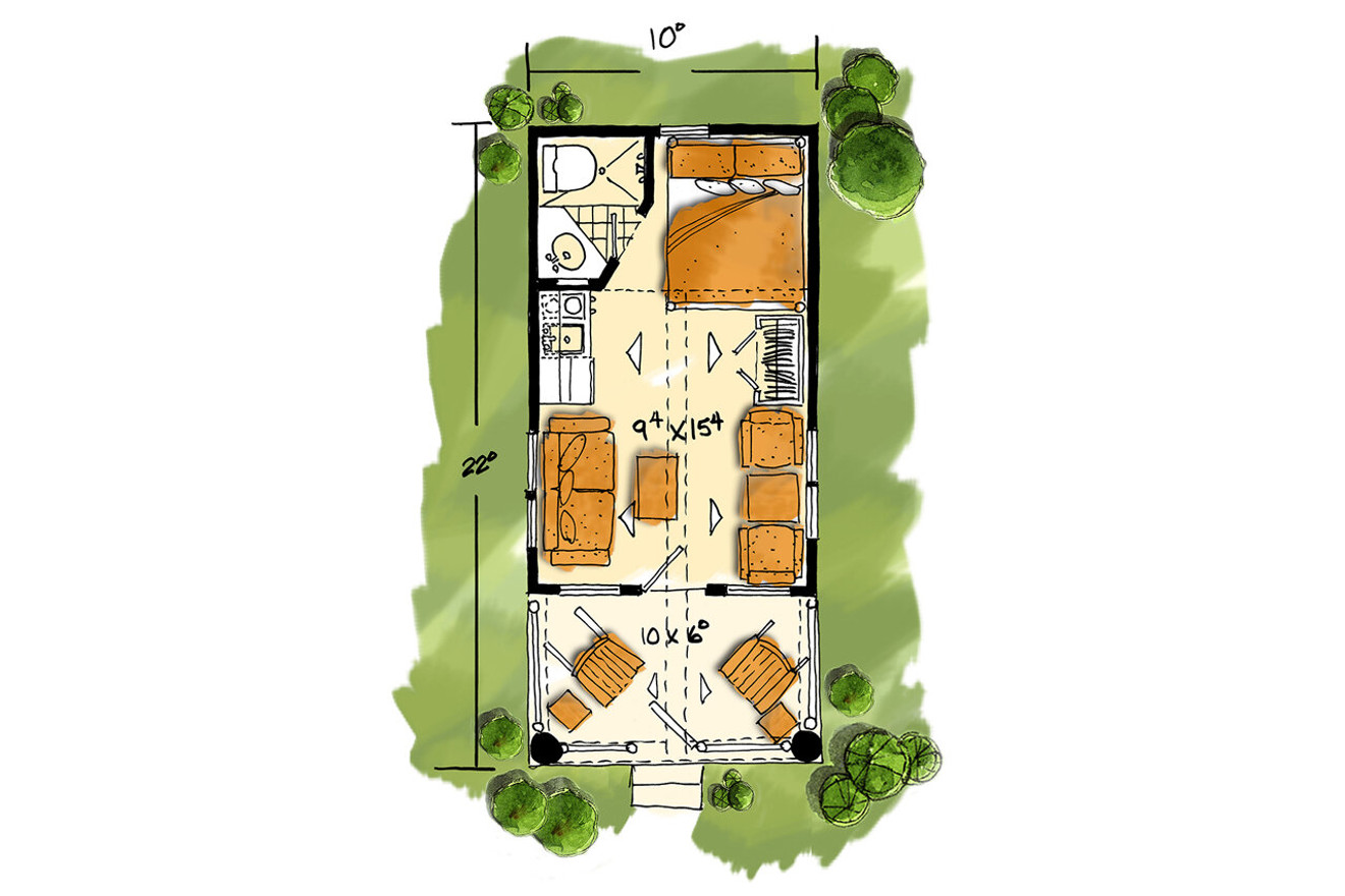 Cottage House Plan - Little Bear 23088 - 1st Floor Plan