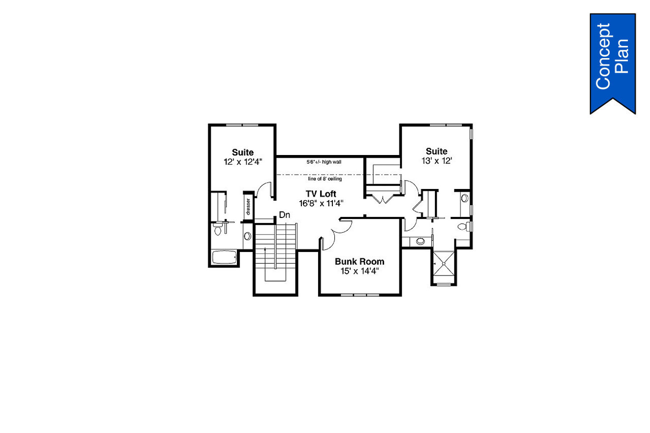 Secondary Image - Craftsman House Plan - Elk Cove 23205 - 2nd Floor Plan