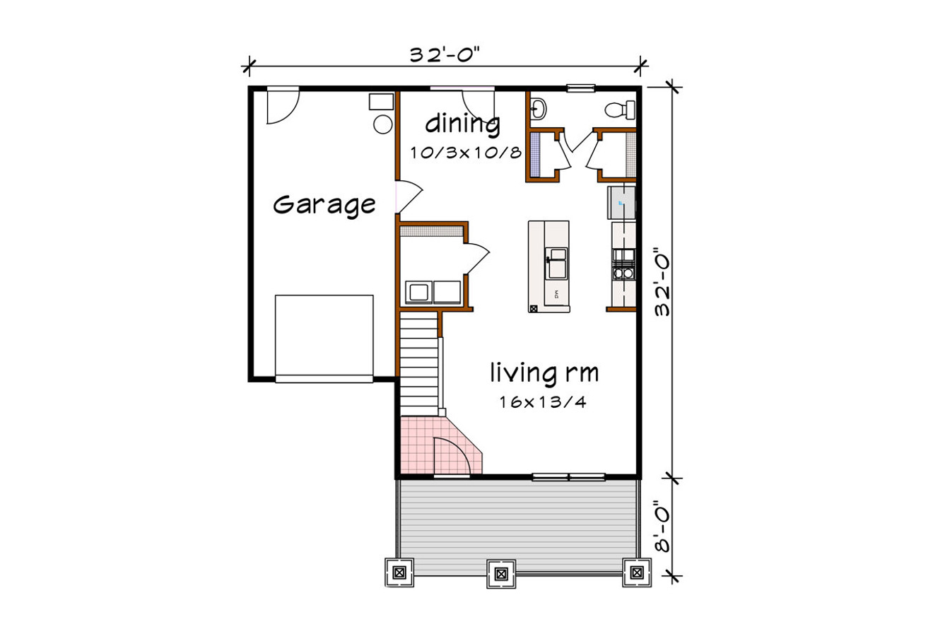 Craftsman House Plan - 23483 - 1st Floor Plan