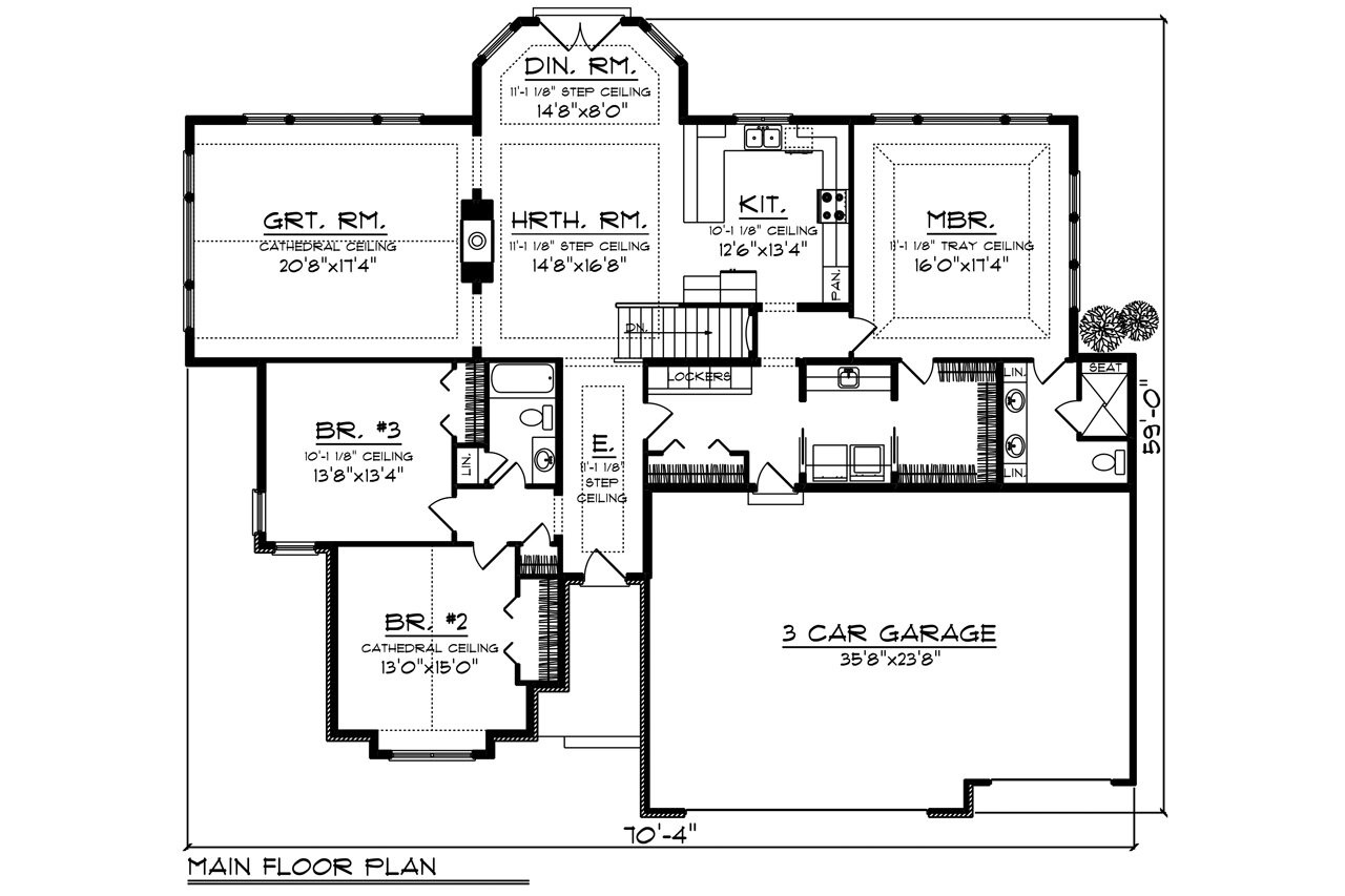 Ranch House Plan - 23545 - 1st Floor Plan