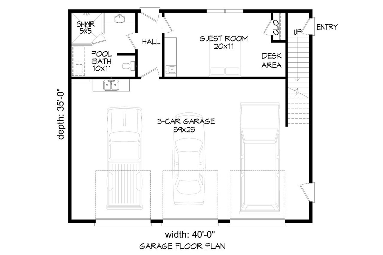 Traditional House Plan - Jasper 23560 - 1st Floor Plan