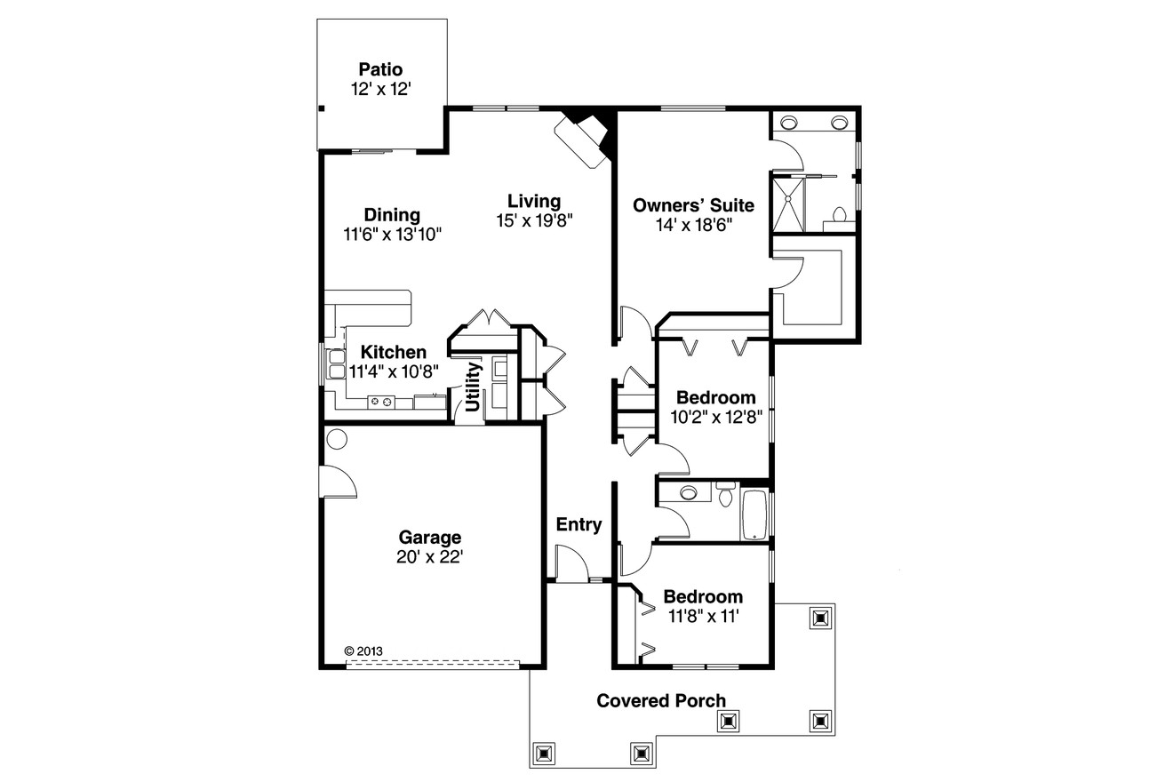 Craftsman House Plan - Carlton 23565 - 1st Floor Plan
