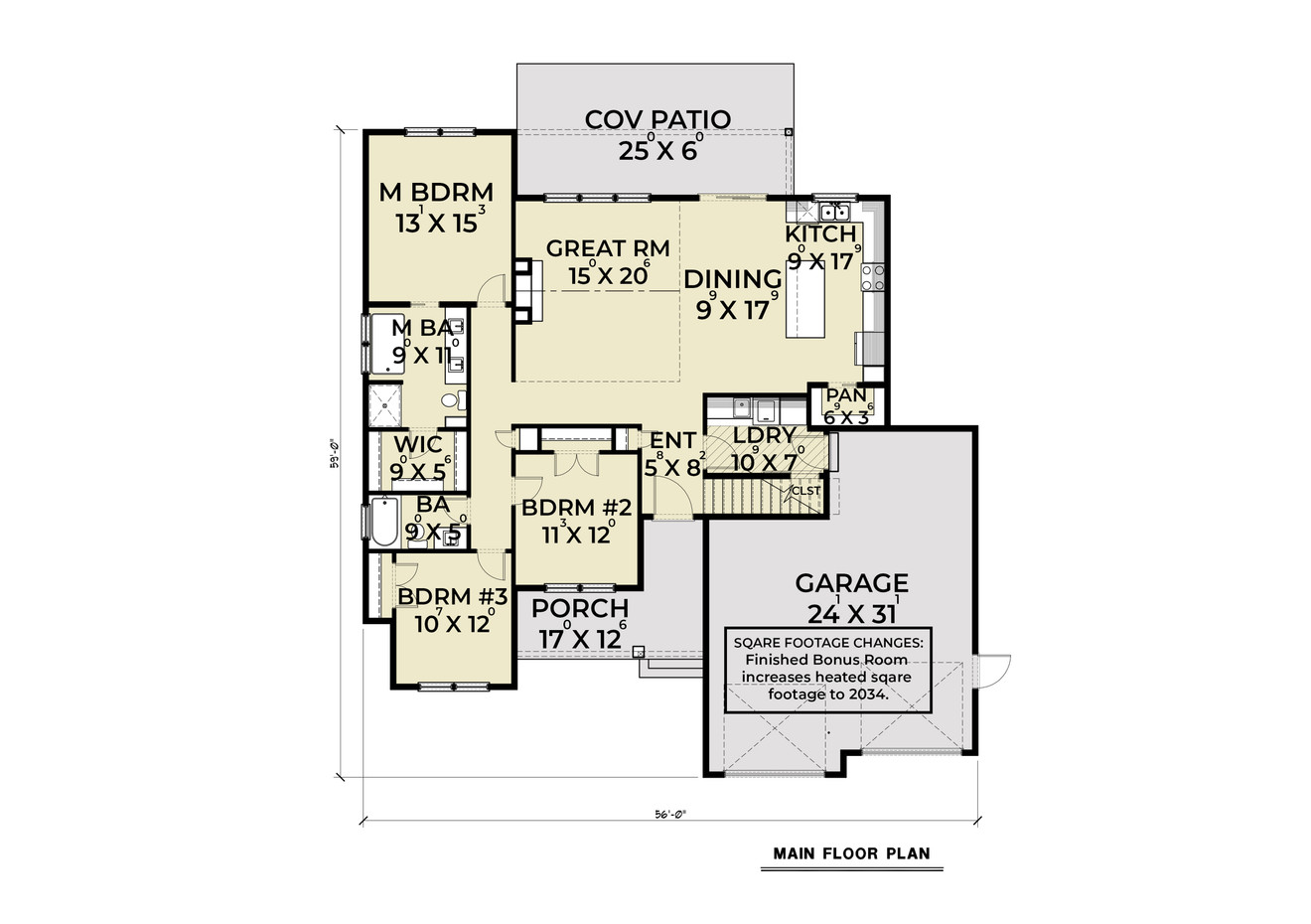 Farmhouse House Plan - 23626 - 1st Floor Plan