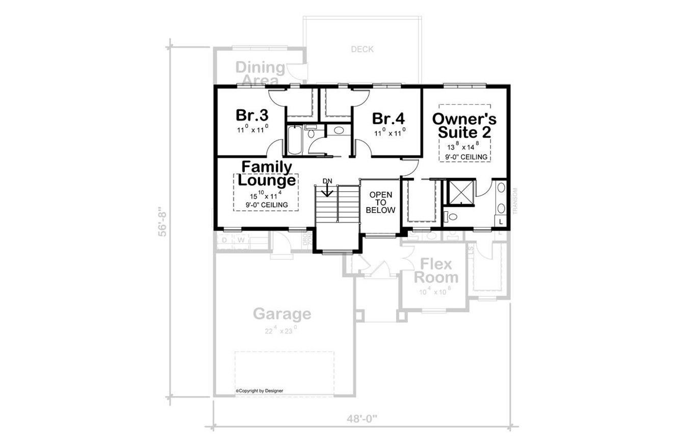 Secondary Image - Contemporary House Plan - Dillon Park 23655 - 2nd Floor Plan