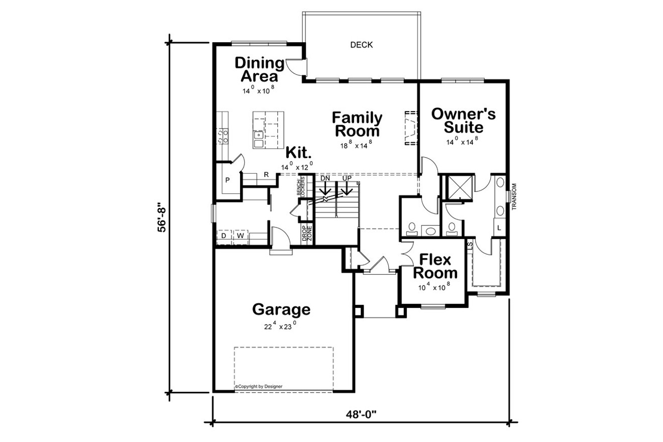 Contemporary House Plan - Dillon Park 23655 - 1st Floor Plan