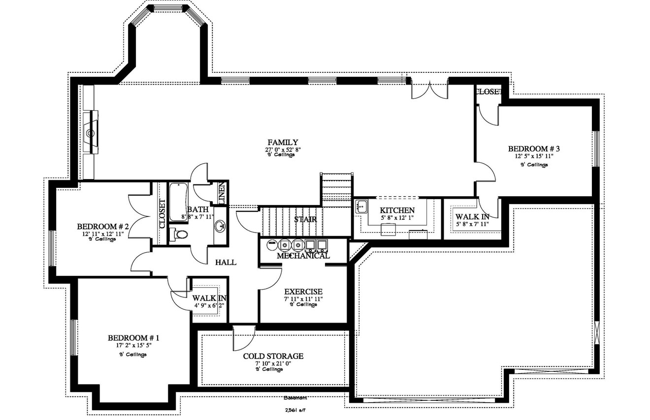 European House Plan - Gersbach 23745 - Basement Floor Plan