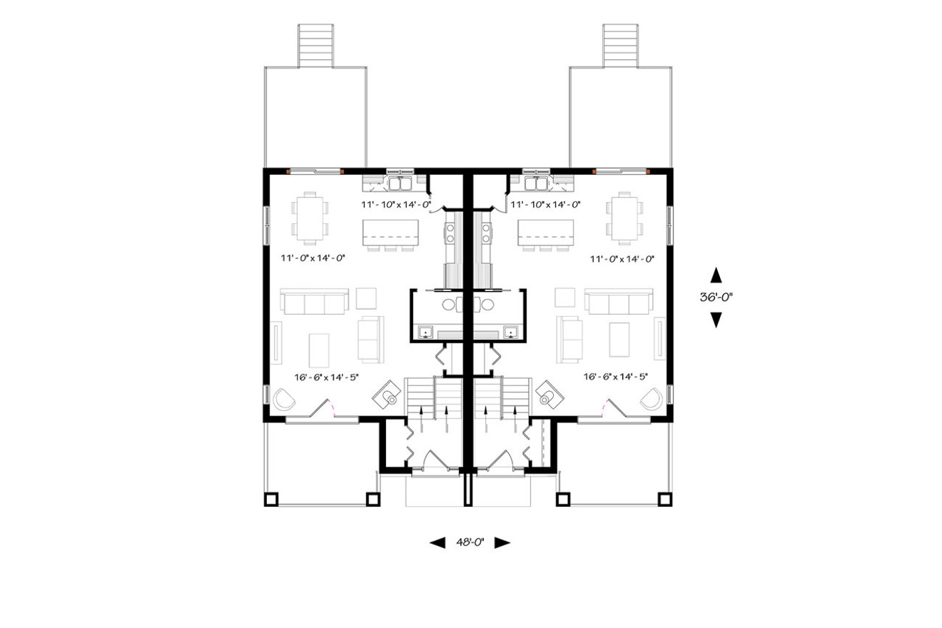 Lodge Style House Plan - Aspen Lodge 23795 - 1st Floor Plan