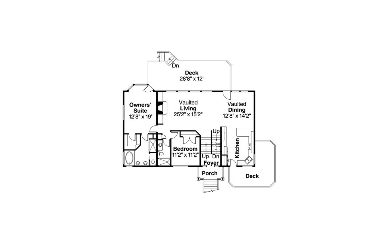 Lodge Style House Plan - Catkin 23858 - 1st Floor Plan