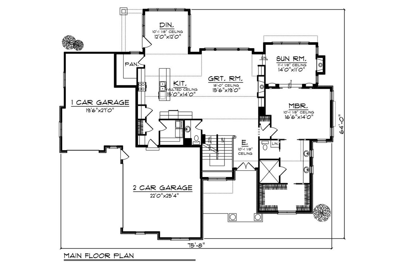 European House Plan - 23929 - 1st Floor Plan