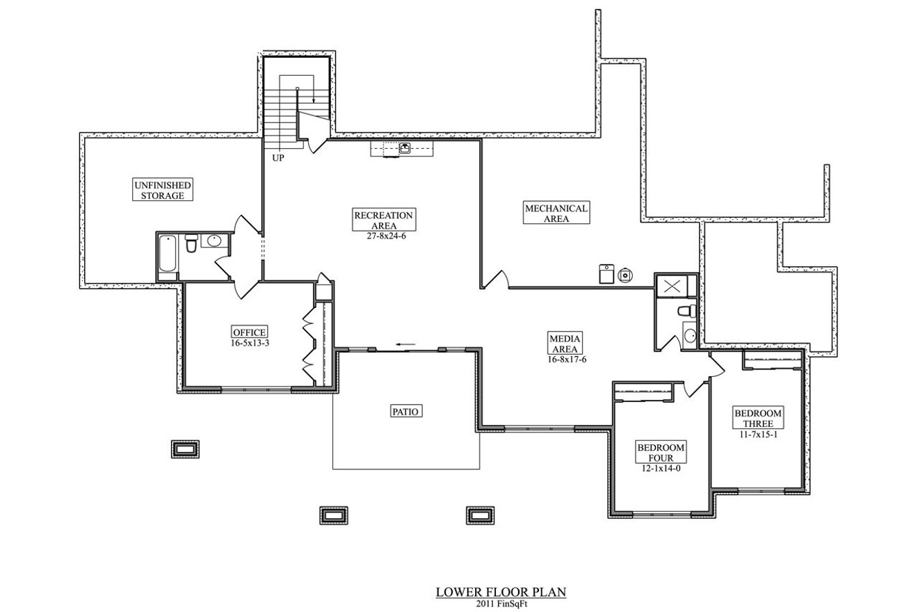 Secondary Image - Craftsman House Plan - Carlson Creek 24114 - Basement Floor Plan