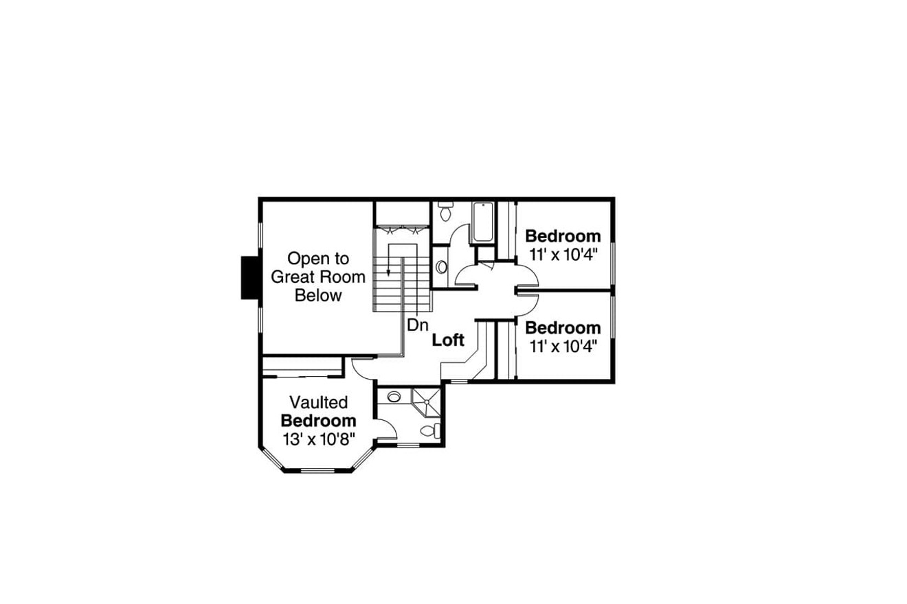 Secondary Image - Country House Plan - Oakheart 24639 - 2nd Floor Plan