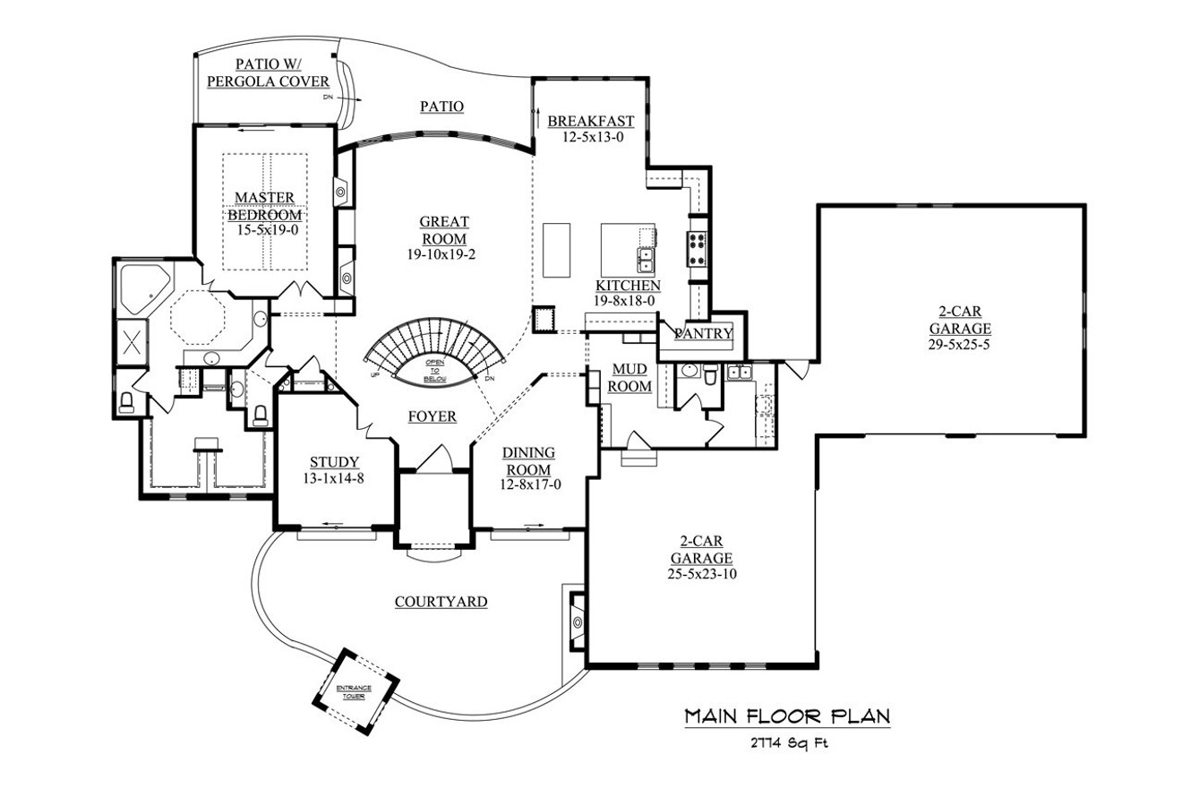 Tuscan House Plan - La Villa Ceretta 24807 - 1st Floor Plan