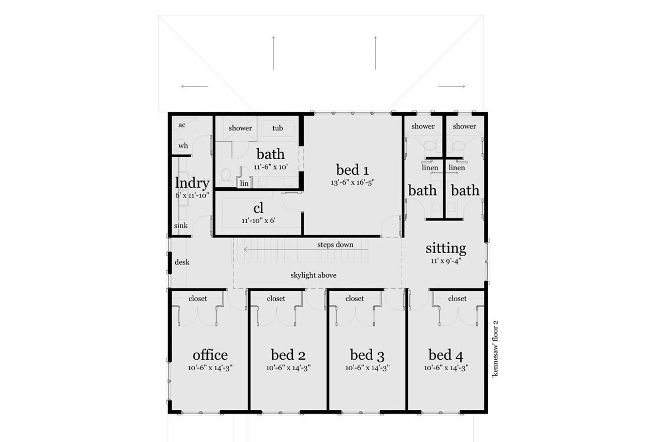 Secondary Image - Modern House Plan - Kennesaw 25147 - 2nd Floor Plan
