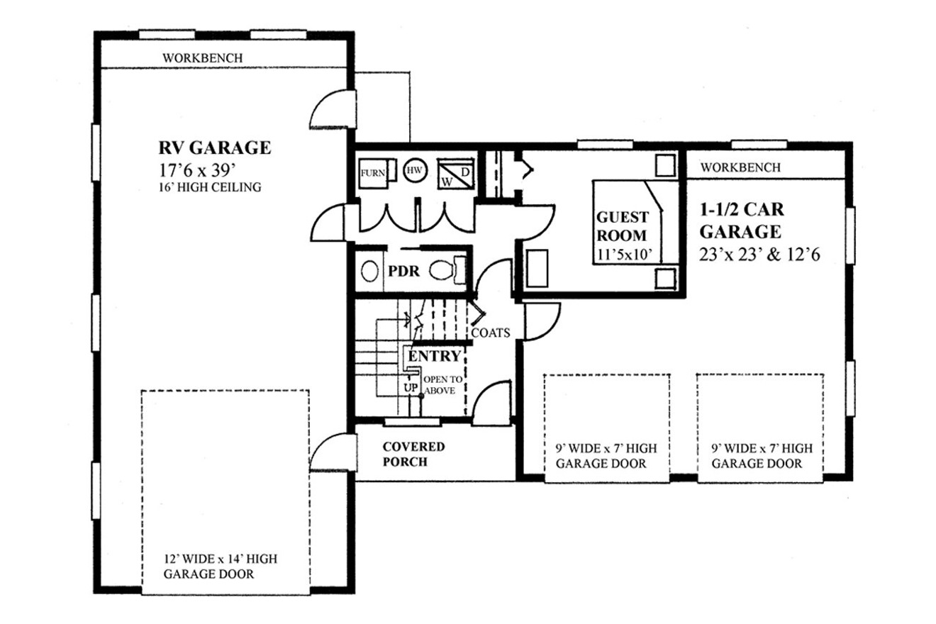 Craftsman House Plan - 25174 - 1st Floor Plan