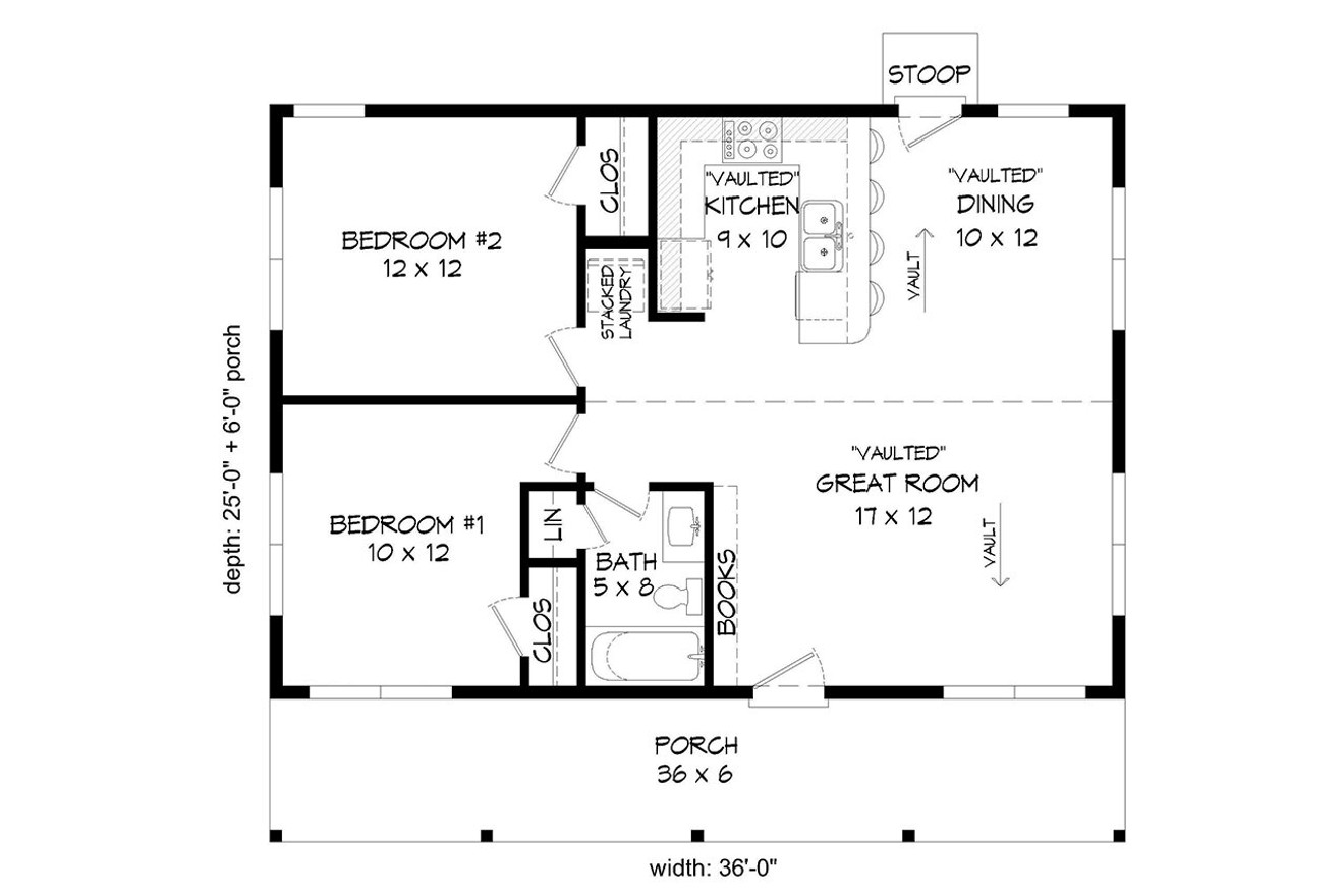 Cottage House Plan - Little Springs 25183 - 1st Floor Plan