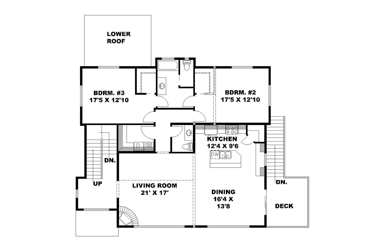 Modern House Plan - 25206 - 1st Floor Plan