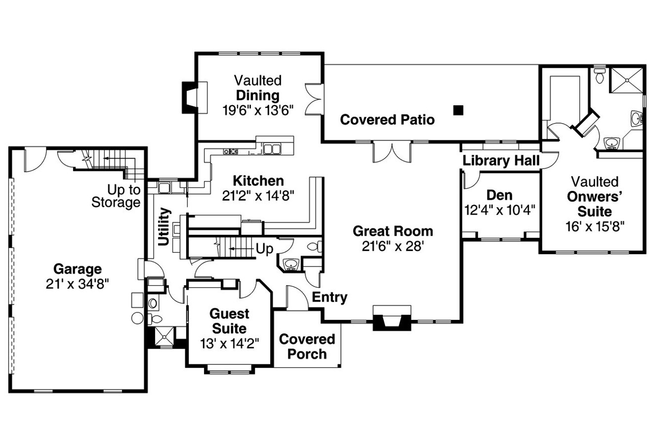 Southwest House Plan - Noranda 25299 - 1st Floor Plan