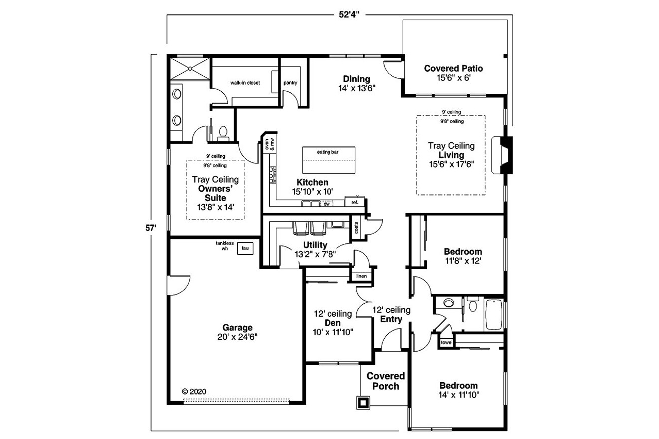 Contemporary House Plan - Nisqually 25310 - 1st Floor Plan