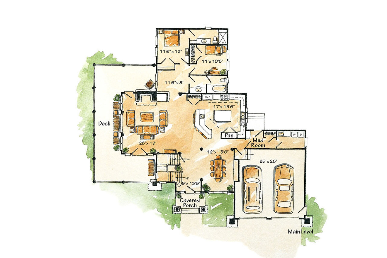 Lodge Style House Plan - Aspen Creek 25331 - 1st Floor Plan