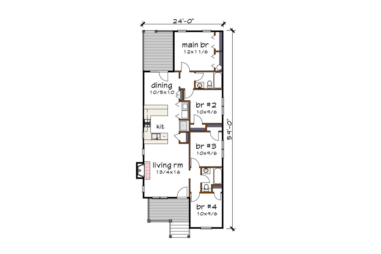 Country House Plan - 25427 - 1st Floor Plan