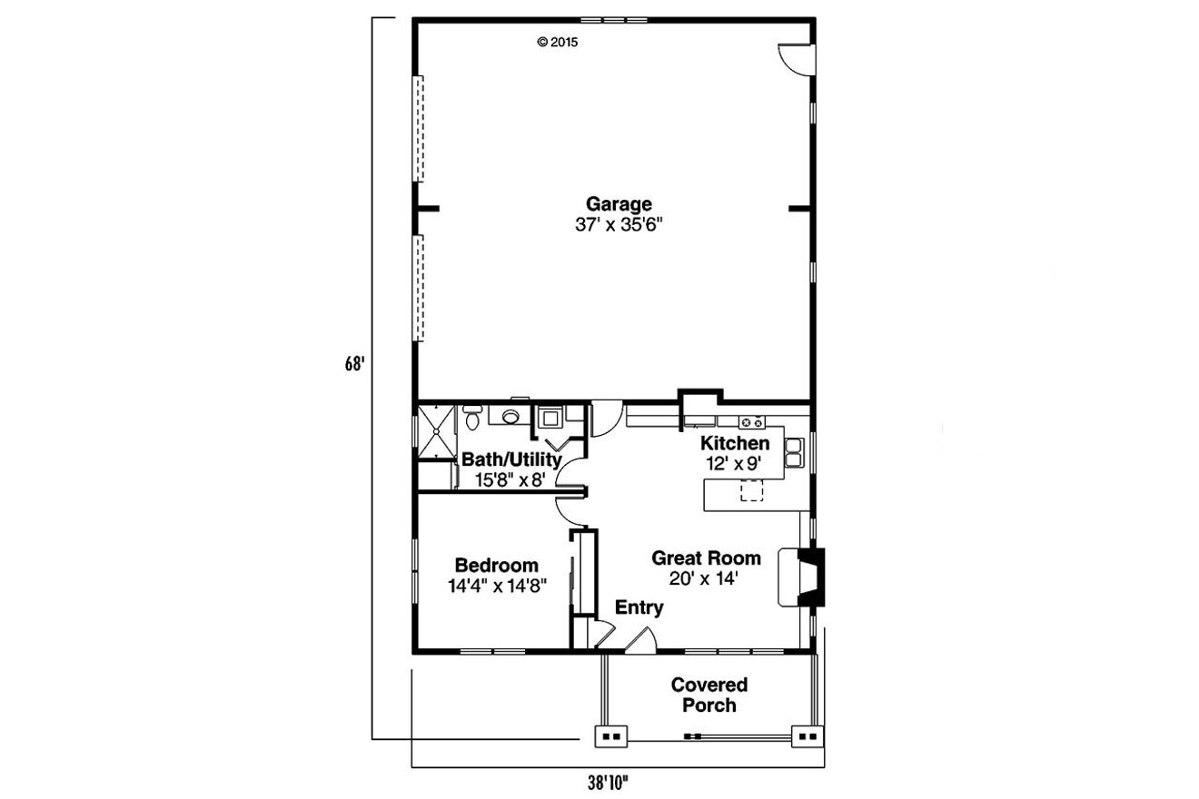 Craftsman House Plan - Garage 25504 - 1st Floor Plan