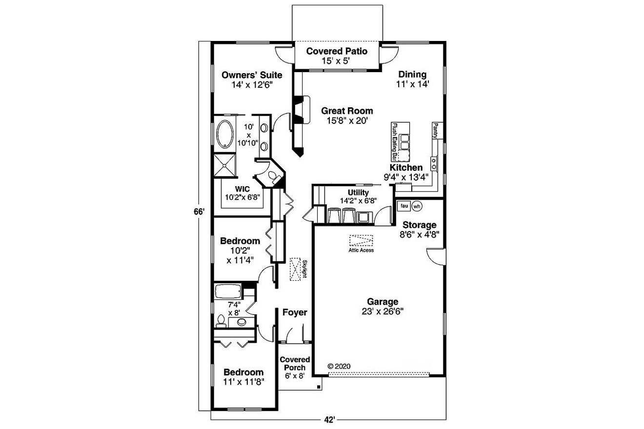 Traditional House Plan - Helena 25559 - 1st Floor Plan