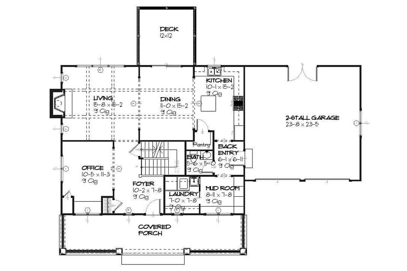 Traditional House Plan - Diamond 25628 - 1st Floor Plan