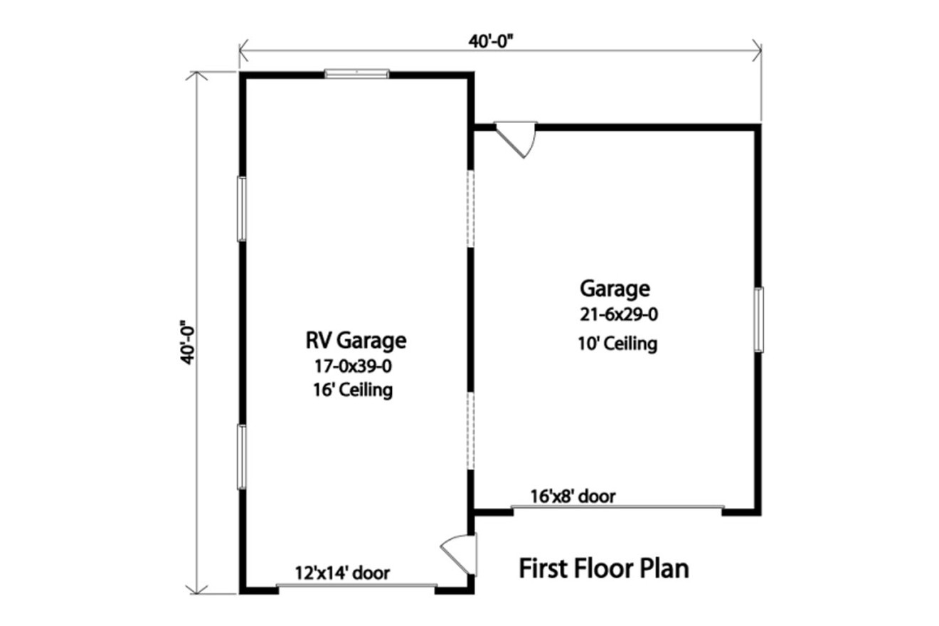 Traditional House Plan - 25742 - 1st Floor Plan