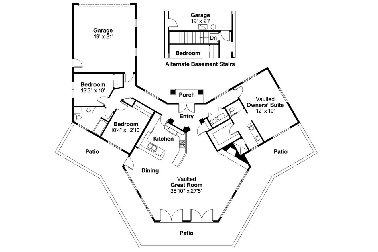 Southwest House Plan - Sierra 25790 - 1st Floor Plan