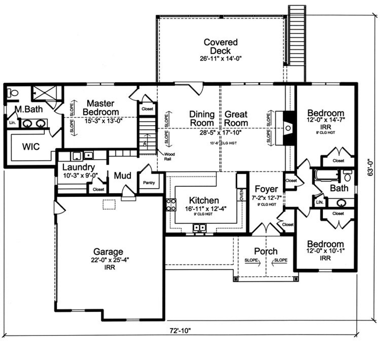 Ranch House Plan - Comstock 25814 - 1st Floor Plan
