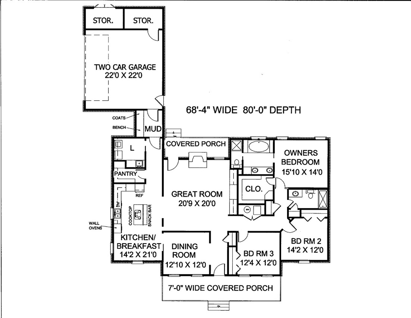 Southern House Plan - 26358 - 1st Floor Plan