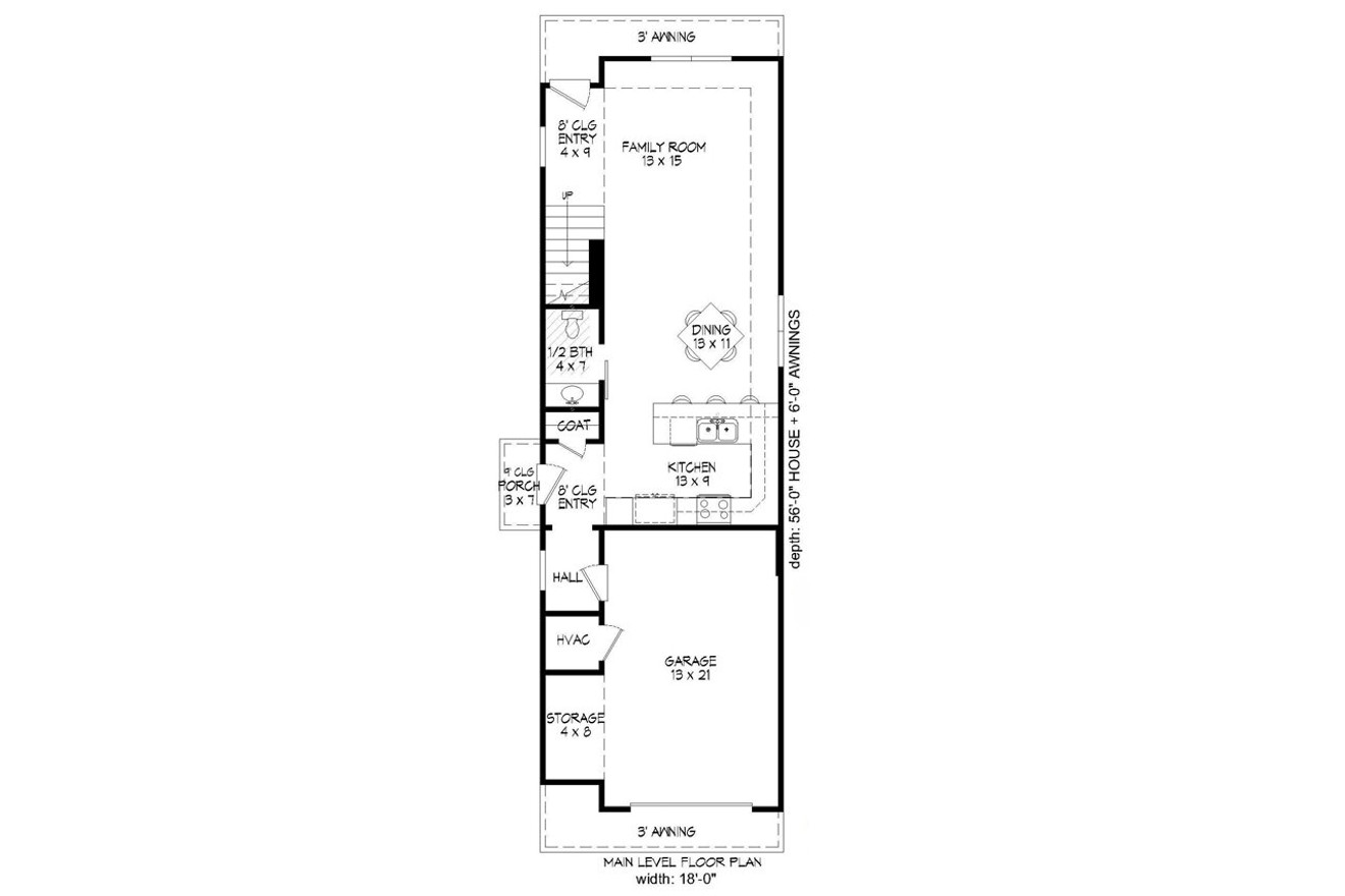 Traditional House Plan - 26360 - 1st Floor Plan