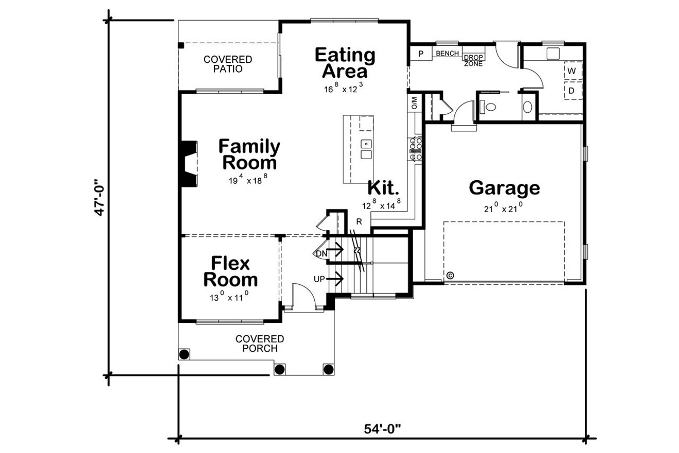 Craftsman House Plan - Chalco Garden 26392 - 1st Floor Plan