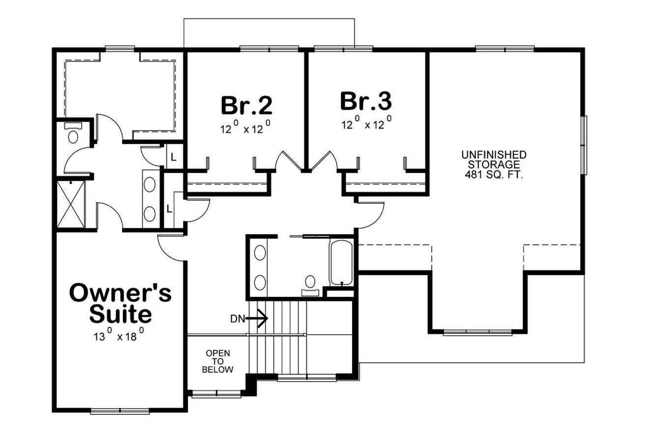 Craftsman House Plan - Chalco Garden 26392 - 2nd Floor Plan