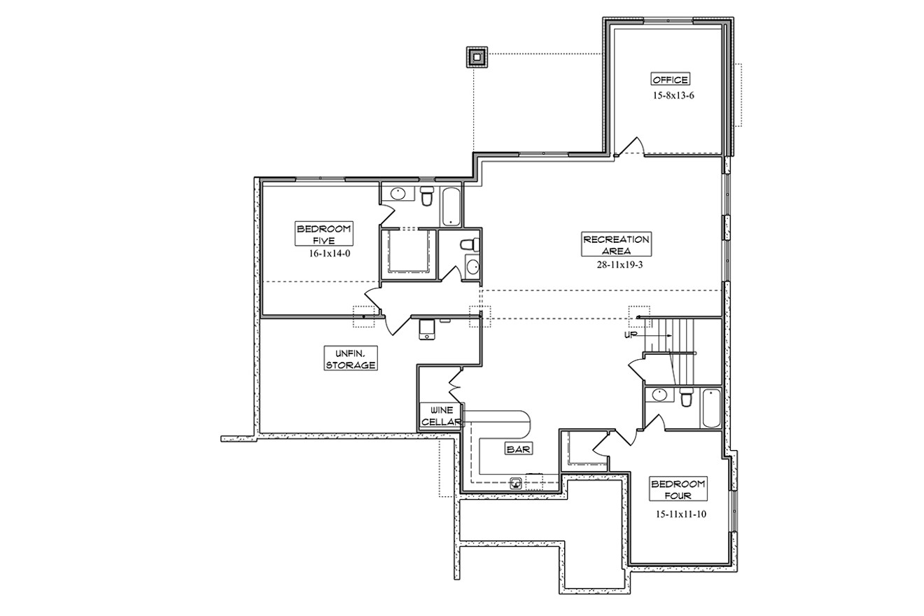 Craftsman House Plan - Sawtooth 26505 - Basement Floor Plan